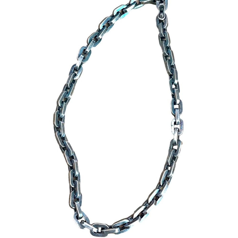 Silver Star Vtg Silver link Necklace 16”